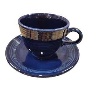 Fiesta Cobalt Teacup and Saucer Set
